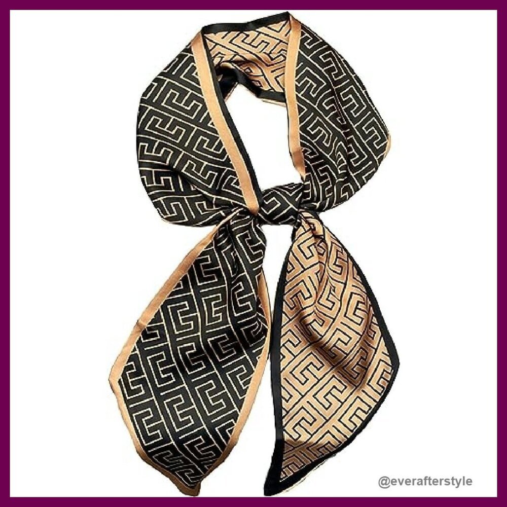 Silk-Like Satin Head Scarf Elegant Chic Versatile Accessory Hair Neck Bag - Picture 2 of 8